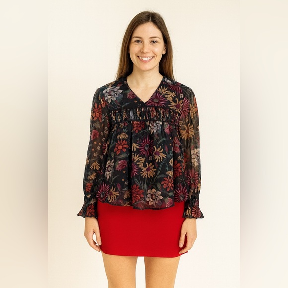 Cinq à Sept silk floral print blouse size M - Picture 1 of 6
